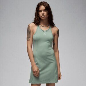 Women's Nike Air Jordan Slim Knit Dress Jade Green White Casual Sportswear
